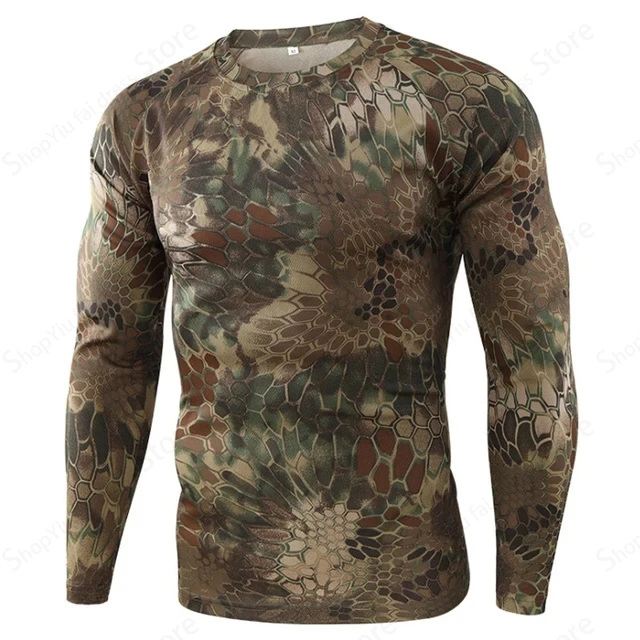 Mens Camo Long Sleeve T Shirt  - Outdoor Hunting Prints 评论和价格